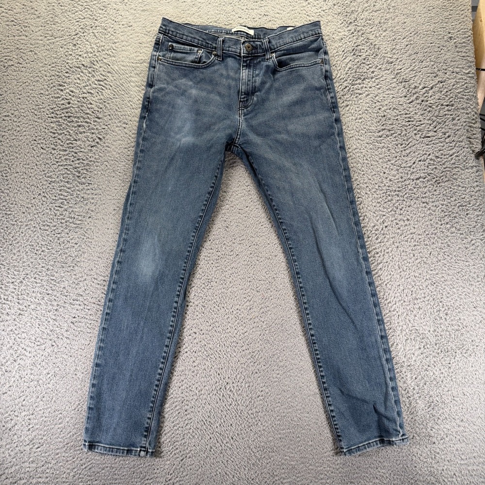GAT jeans Men's 32x32 Blue Cotton Flat Front Denim Regular Fit Straight Leg